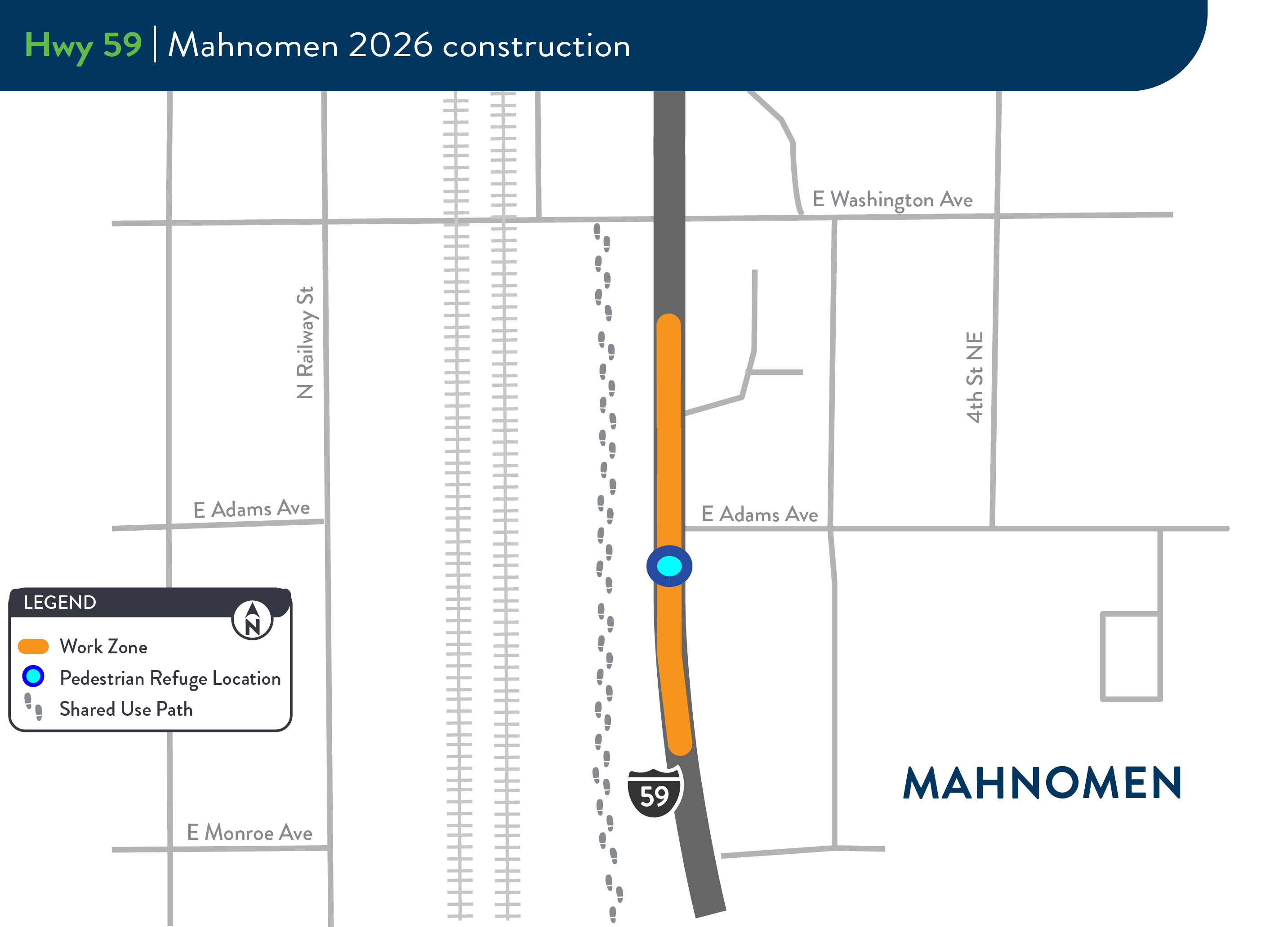 Adams Avenue and Highway 59 project map